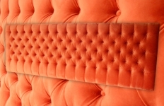 Custom Momo headboard, 2700mm wide, Mystere Tangerine